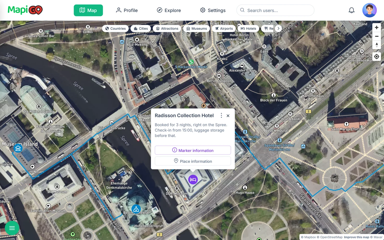 Mapa w trybie satelitarnym podczas weryfikacji planu